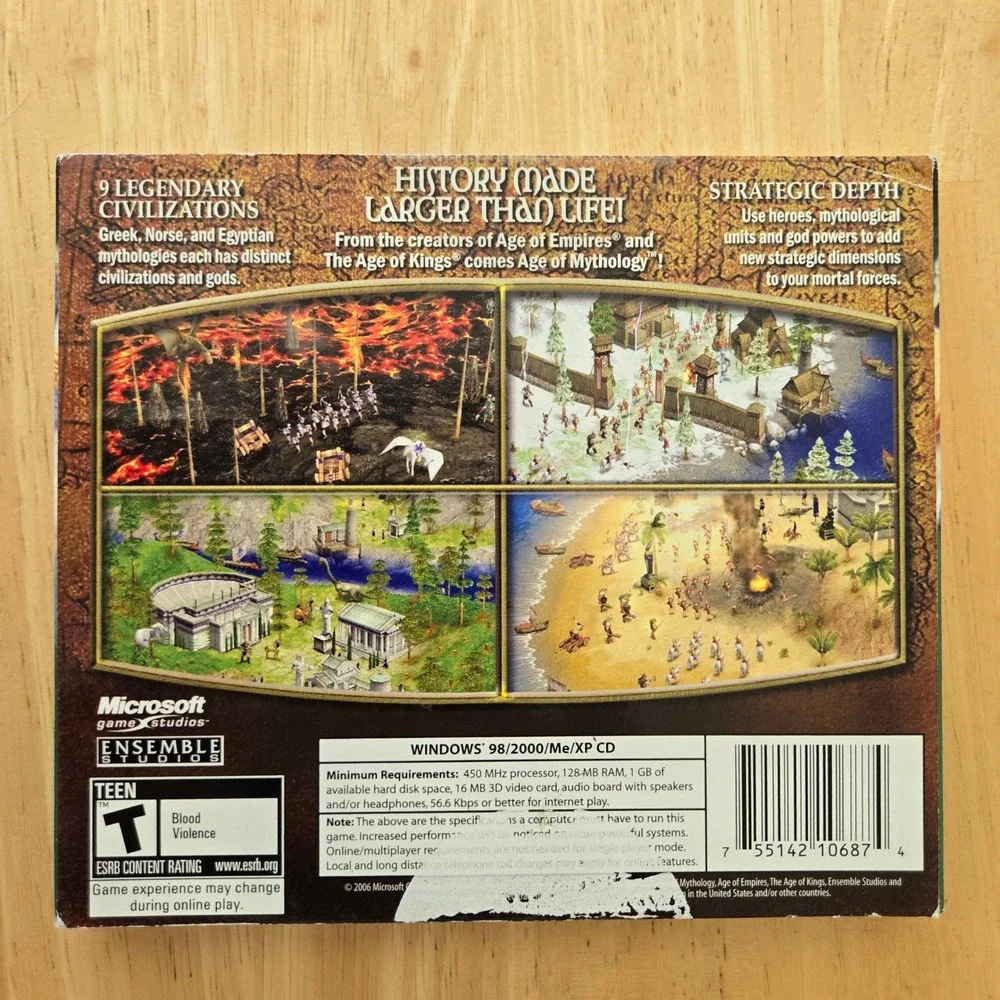 Age of Mythology GOTY PC 2 Disc Microsoft Ensemble Studios RTS Strategy Game